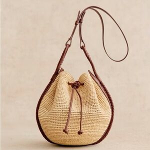 Sezane raffia bucket bag